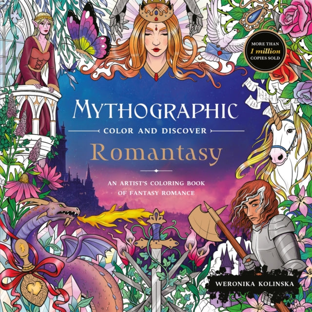 Mythographic Colour and Discover: Romantasy : An Artist’s Colouring Book of Fantasy Romance-9781035091898